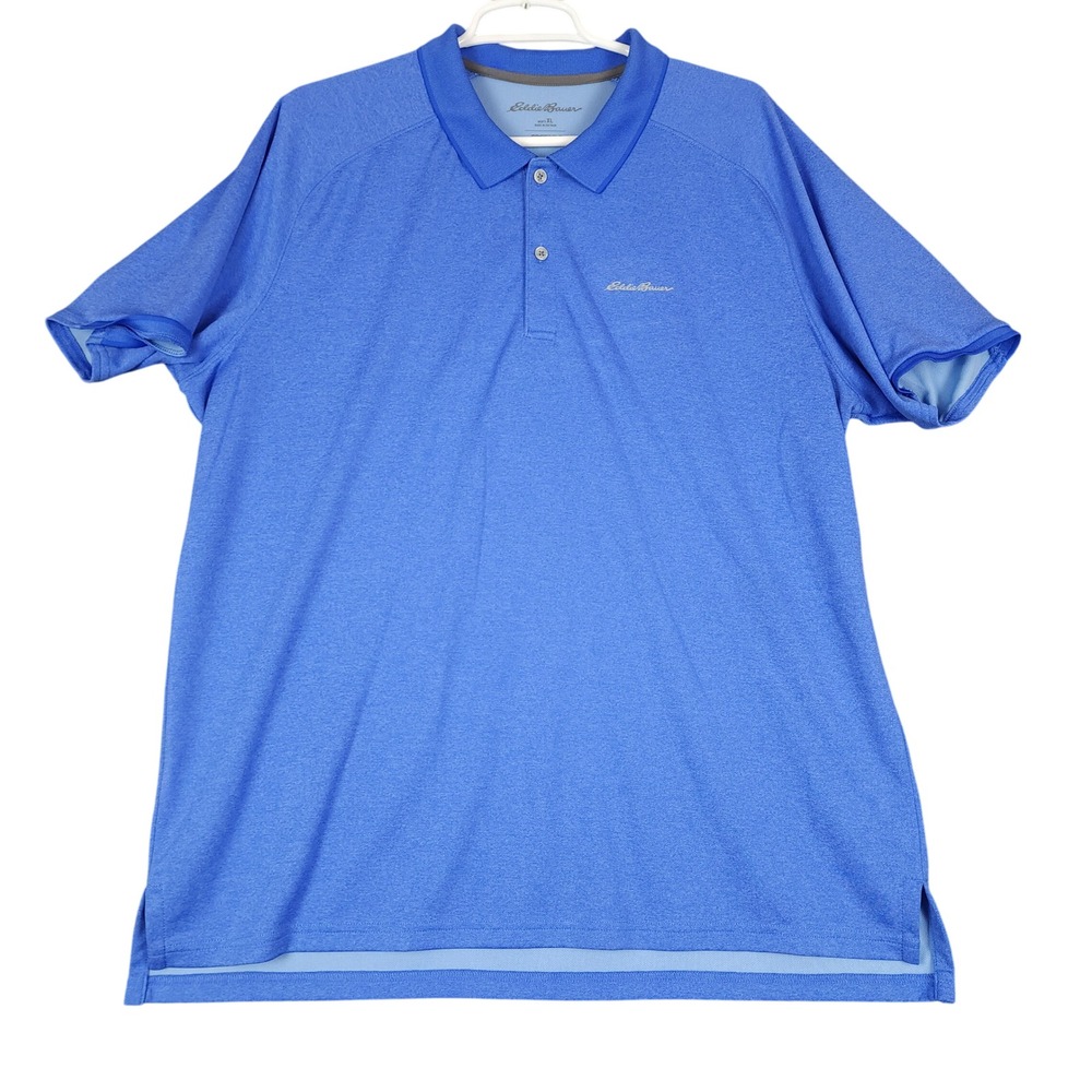 Eddie Bauer Men's XL Blue FREE_DRY Polo Shirt Short Sleeve Athletic Golf Casual